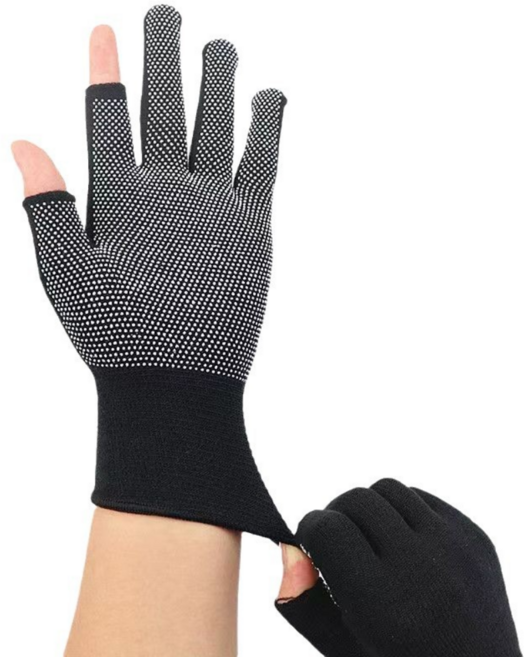 늘행복한피싱 낚시 장갑 2컷 해루질 베스 바다 민물 피싱 글로브, 1개, 블랙