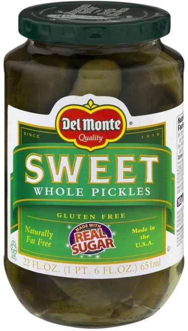 Del Monte 스위트 홀 피클, 1개, 651ml