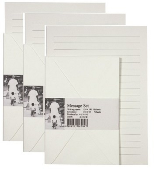 미네끄네 내마음을 담는 편지지 크라프트지 고급지, 화이트라인중, 3개