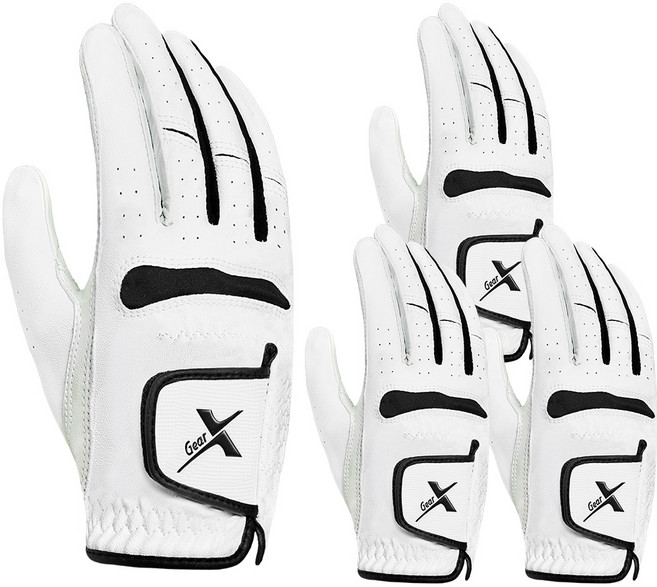 기어엑스 GPA53 뉴 골프장갑 흰색 남성용 오른손 4p, 4개, 화이트