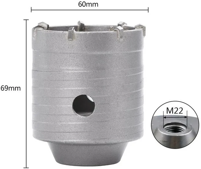 SDS 플러스 벽 구멍 톱 드릴 비트 콘크리트 커터 시멘트 석재 30 100mm, 01 CN, 06 60mm