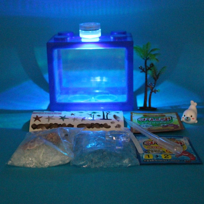 LED 바다 새우 키우기, 1세트, 블루 블록 어항