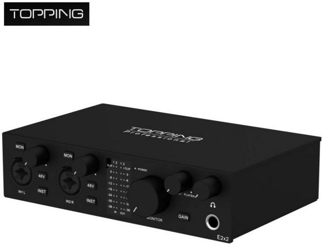 [Topping] 토핑 E2x2 오디오 인터페이스 [블랙], 블랙+총알잭