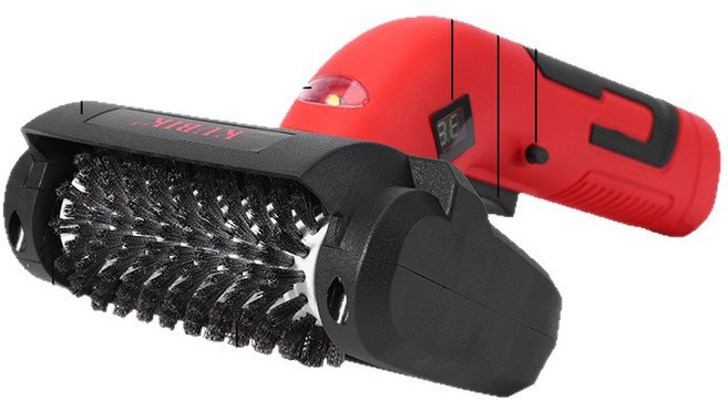 안전잠금 속교체 전동 그릴청소기 충전식 바베큐 브러시, 1개