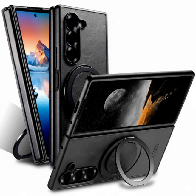 폰디 갤럭시 Z폴드 맥세이프 각도조절 거치대 가죽 케이스