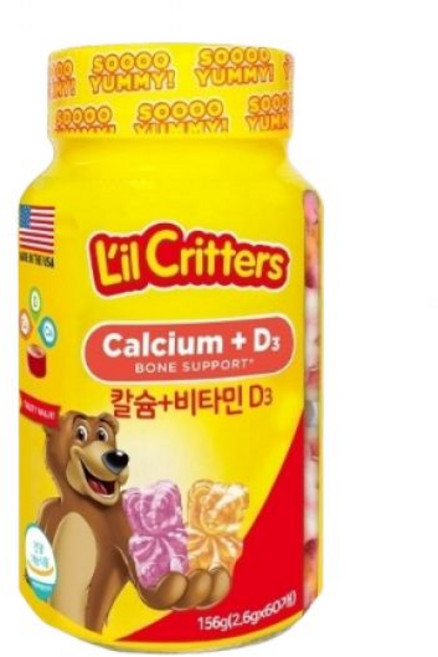 [꾸미바이트] 릴크리터스 꾸미베어스 칼슘비타민D 60정 1개