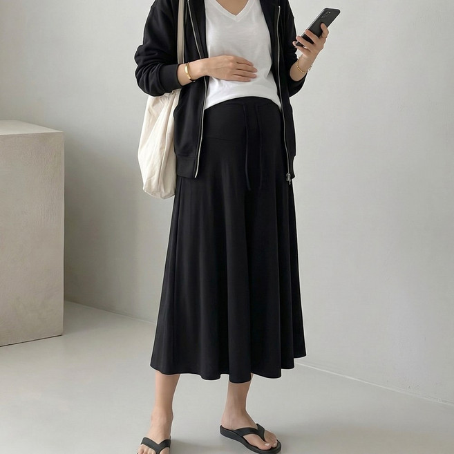 [당일출고] 수엠W 임산부 와이드 팬츠 출산 전후 활용가능 빅사이즈바지 E004 마망플레어와이드팬츠