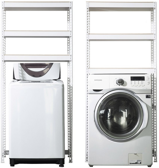 스피드랙 건조기 세탁기 선반 3단 1000 x 800 x 1800 세탁실 다용도실 베란다 창고, 블랙, 9mm 양면코팅