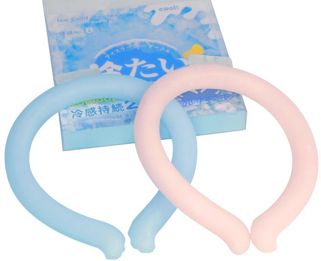 SERENDI 심리스 아이스 넥쿨러 아이스넥밴드 쿨스카프 1+1, 블루+핑크, 1세트
