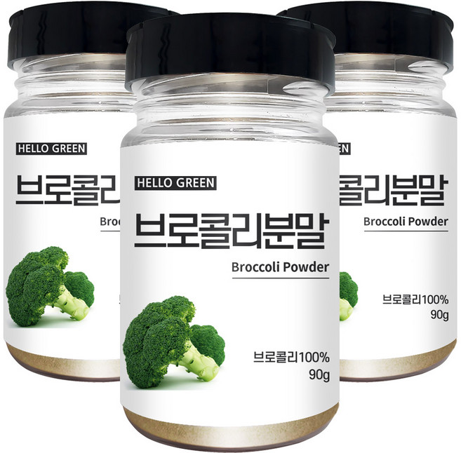 헬로우그린 브로콜리 분말 (통), 3개, 90g
