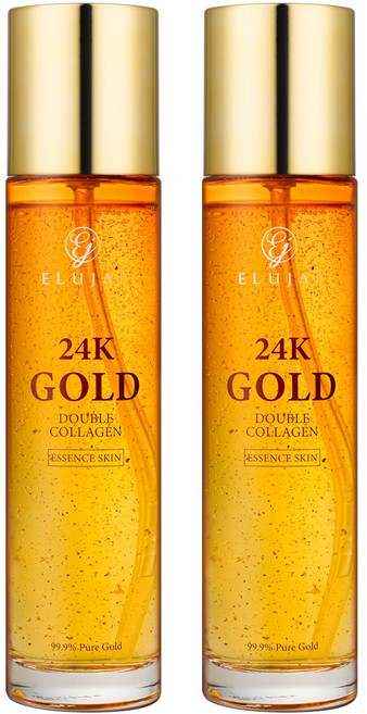 1+1 엘루자이 24K 골드 더블 콜라겐 에센스 스킨 120ml, 2개