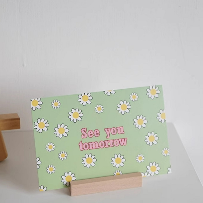 사진 엽서 카페 쿠폰 원목 사무실 명함 꽂이 홀더 개업 선물 가격 스탠드 거치대, 1개