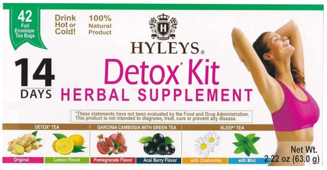 Hyleys Tea 간 건강 관리 디톡스 키트 14일 클렌징 오가닉 허브 티 모듬 무카페인 42개입 63g 1개 - 쿠팡