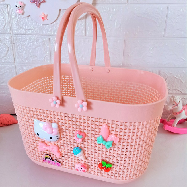 물빠지는 바구니 목욕탕 핑크 케이스 변기 지붕 세척 미니 자동차 헬스바구니 수영장, 유로파스텔 KT 리본, 1개, B