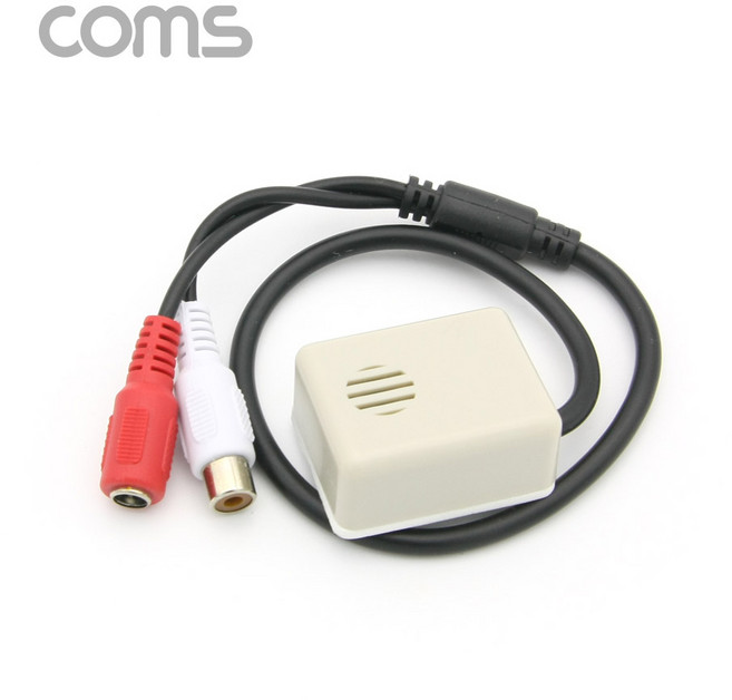 Coms CCTV용 오디오 모니터 마이크 RCA 전용 사각형 NT986, 단일 모델명/품번