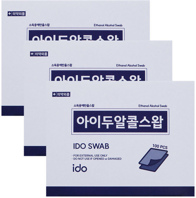 이도팜 아이두 알콜스왑 300매 일회용 알콜솜 소독솜 에탄올 개별포장, 1개, 300개입