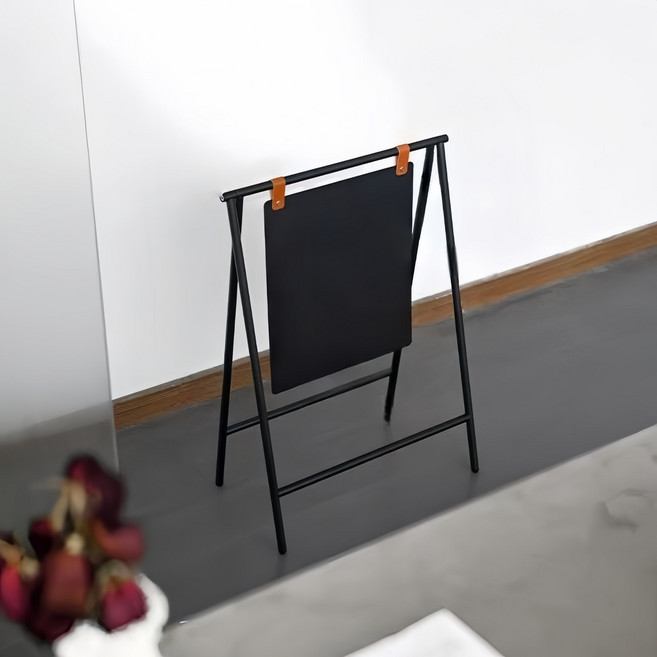 GAPINO고급 철제 A형 양면 입간판 카페 식당 업소용 접이식 매뉴판 간판, 블랙철재질흑판75cm*55cm*4.5cm