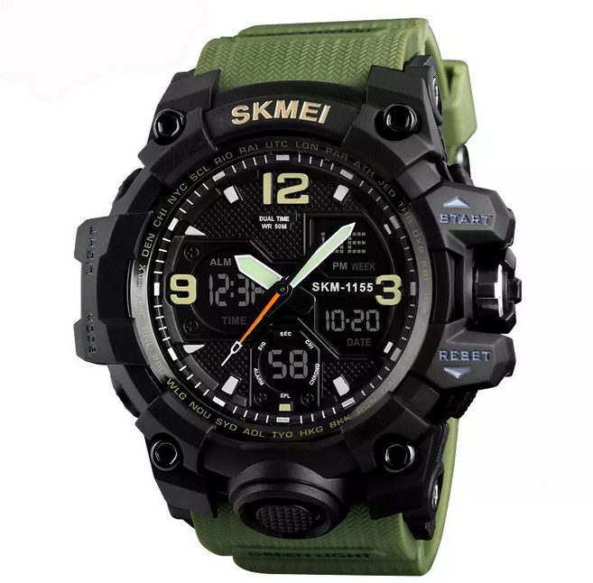 LABTIMES 다기능 디지털아날로그 스포츠 군인 전자손목시계