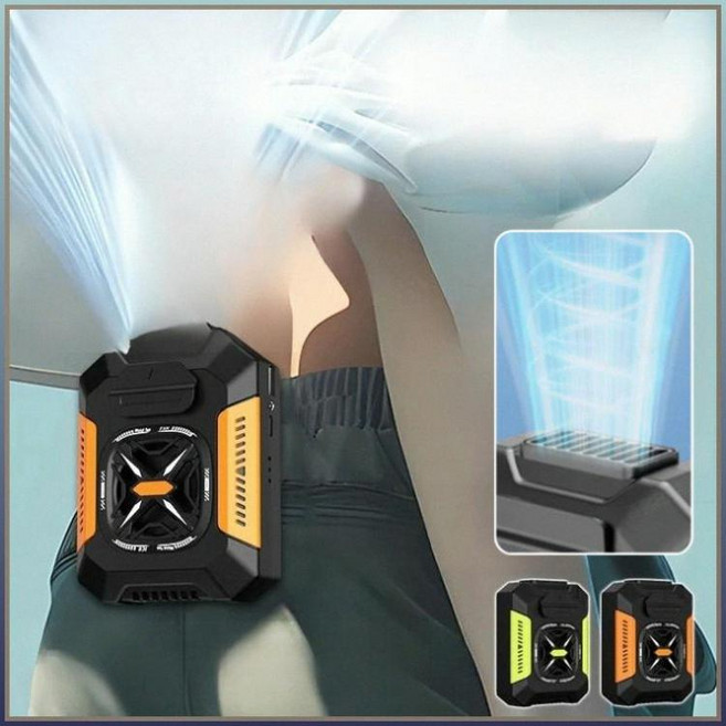 고풍력 휴대용 집게 허리 선풍기 캠핑 야외용 USB 보조배터리 미니 팬 초장시간 냉각, (2개)오렌지*1+푸르다*1