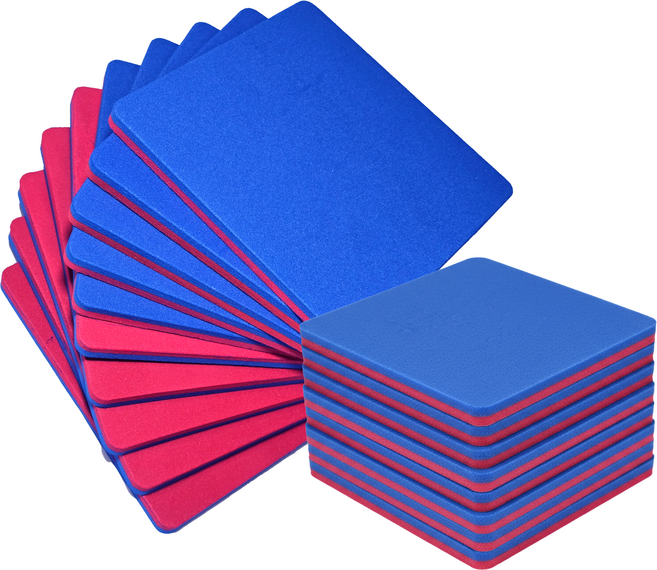 색판 뒤집기 10개입 15cm 정사각 청홍색판 가을 운동회 레크리에이션 체육대회 게임 도구, 1개, 파랑빨강