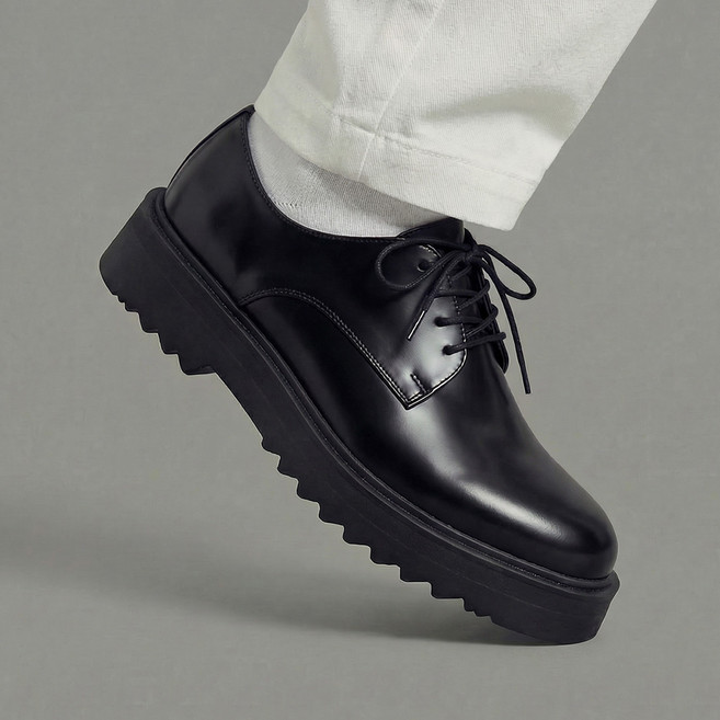 키노이 5.5cm 샤크솔 볼륨 남자구두 발편한 남성 캐주얼 키높이 더비구두 수제화공장[공장직영]