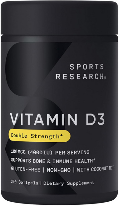스포츠리서치 비타민 D3 100mcg 소프트젤, 360정, 1개