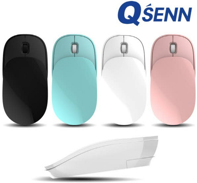 큐센 QSENN BM1100 Slide Fold 듀얼 무선 저소음 마우스 블랙, BM1100 Slide Fold 무소음