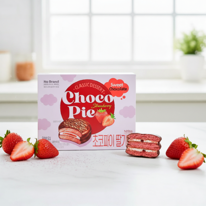 노브랜드 초코파이 딸기맛, 240g, 3개