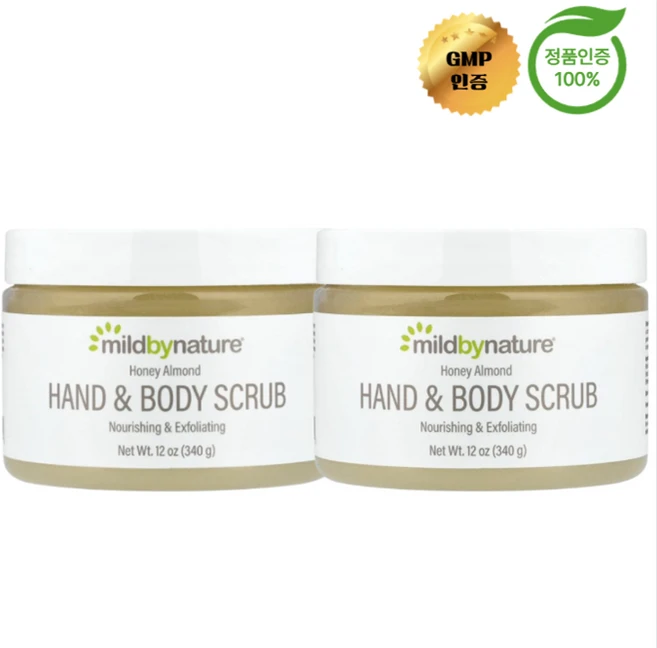 1+1 마일드 바이 네이처 핸드 앤 바디 스크럽 허니 아몬드 340g, 2개 - 쿠팡
