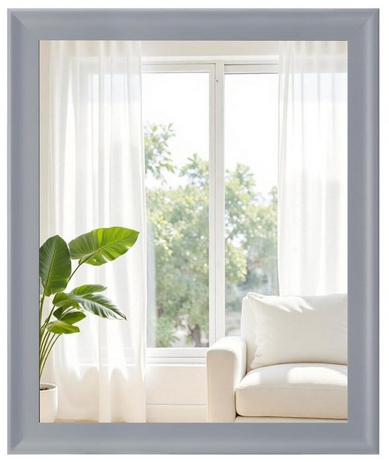 Bathroom Mirror 30x36 Inch Grey Framed Rectangle Mirrors with Tempered Glass for Bathroom Living, 회색, 30"L x 20"W