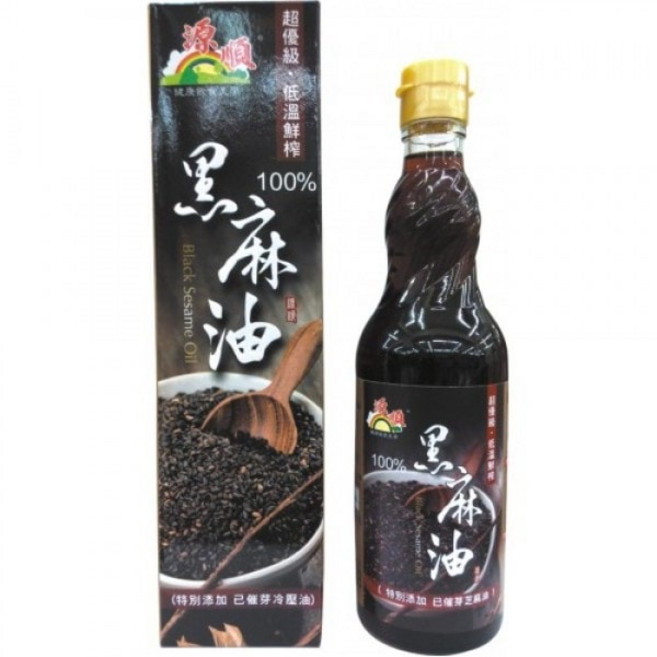 源順 低溫鮮榨 黑麻油 570ml, 1個, 超優級低溫先榨100%黑麻油(黑盒)