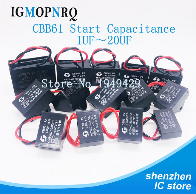 CBB61 시작 커패시턴스 AC 팬 커패시터 450V CBB 모터 런 커패시터 1UF 1.2UF 1.5UF 1.8UF 2UF 2.5UF 3UF, CBB61 20UF
