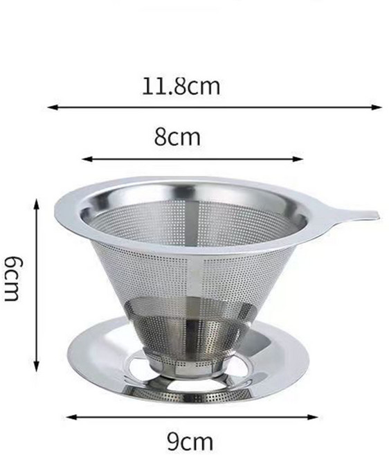 이중망 커피필터 드리퍼 304스텐 포함 커피필터, 소형, 1개, 1ml