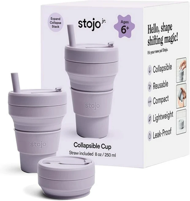 스토조 아이용 접이식 실리콘 텀블러 컵 주니어 250ml, 1개, 라일락 - 쿠팡
