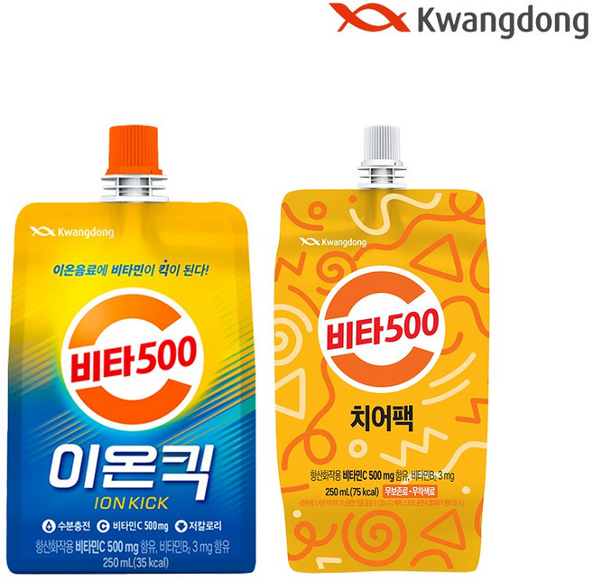 [광동직영] 비타500 치어팩 250ml x 12팩 + 이온킥 250ml x 12팩, 24팩