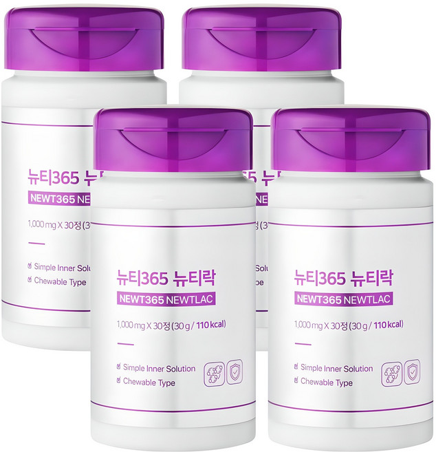 뉴티락 뉴티365 K-낙산균 프로바이오틱스 유산균, 30정, 4개