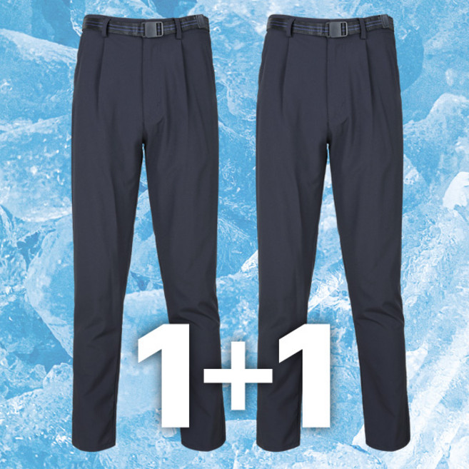 [이지바이] (1+1) 남성 립원단 벨트 바지_~44 빅사이즈 까지 쾌적왕 체크 원단 등산 아웃도어 멀티 팬츠