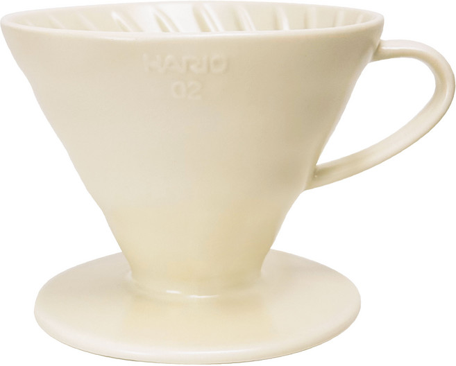 HARIO VDC-02 彩虹磁石手沖咖啡陶瓷濾杯, 1個, 迷霧白 (2-4杯), 480ml
