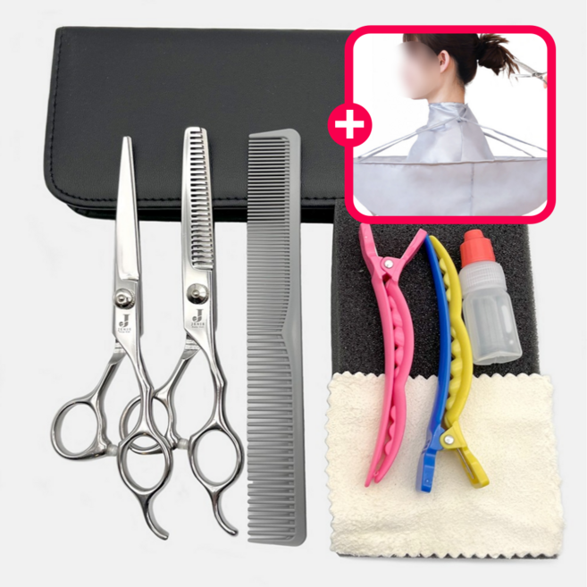 제니스 이지컷 미용가위 10종셋트 가정용 앞머리 반홈틴닝 셀프 컷트가위 무료 이니셜각인, 6인치 컷트가위(JEZ-600) / 단품, 1개