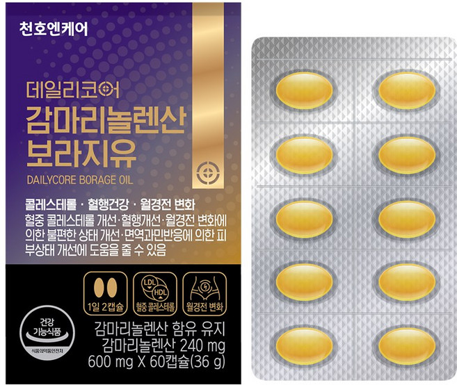데일리코어 감마리놀렌산 보라지유, 60정, 1개