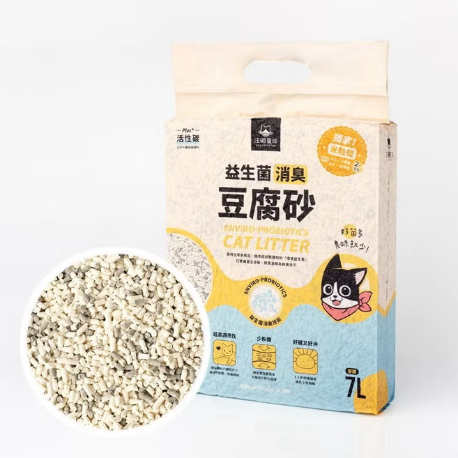 益生菌消臭豆腐砂, 2.7g, 6包, 米粒型 豆腐砂
