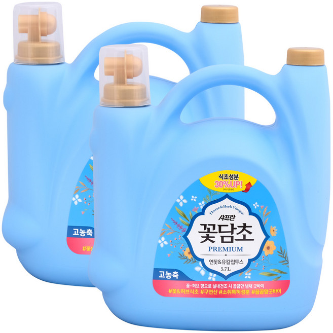 샤프란 꽃담초 연꽃향 섬유유연제 5.7L x 2개