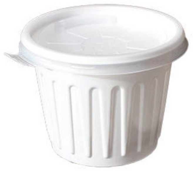 일회용 소스컵 + 뚜껑 세트 화이트 소 75 x 55 mm, 100개, 1세트