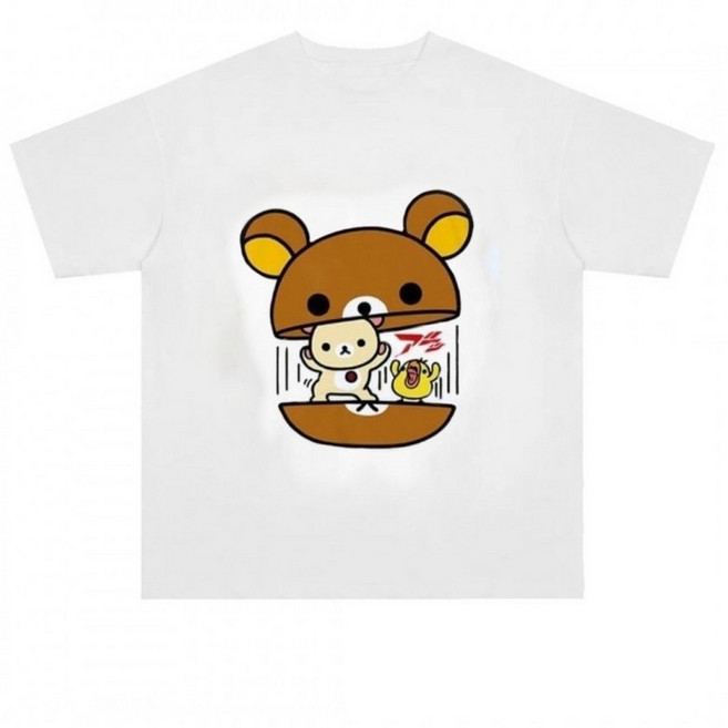 귀여운 리락쿠마 프린트 티셔츠 파자마 잠옷 반팔