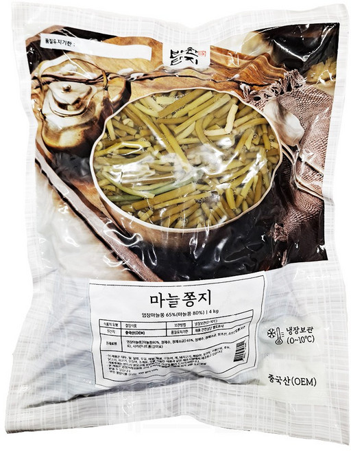 반찬단지 마늘쫑지 절임, 4kg, 1개