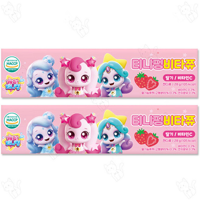 새콤달콤 캐치티니핑 비타쮸 딸기맛, 2개, 28g