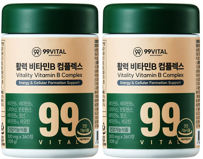 99바이탈 활력 비타민B 컴플렉스, 2개, 360정