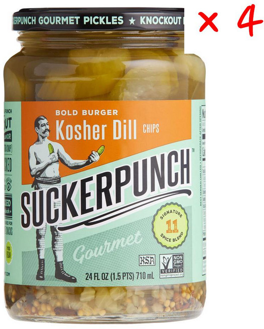 서커펀치 볼드 버거 코우셔 딜 피클 칩, 4개, 680g