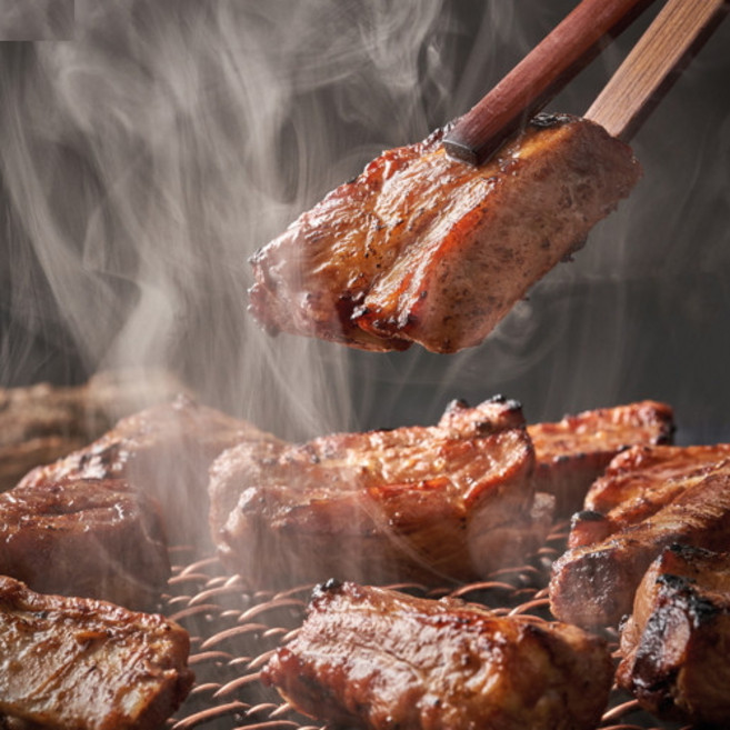 [엔돌핀삼겹살] 맛있게 구운 육즙가득 초벌 양념쪽갈비 3인분 캠핑 안주 바베큐세트, 1개, 620g