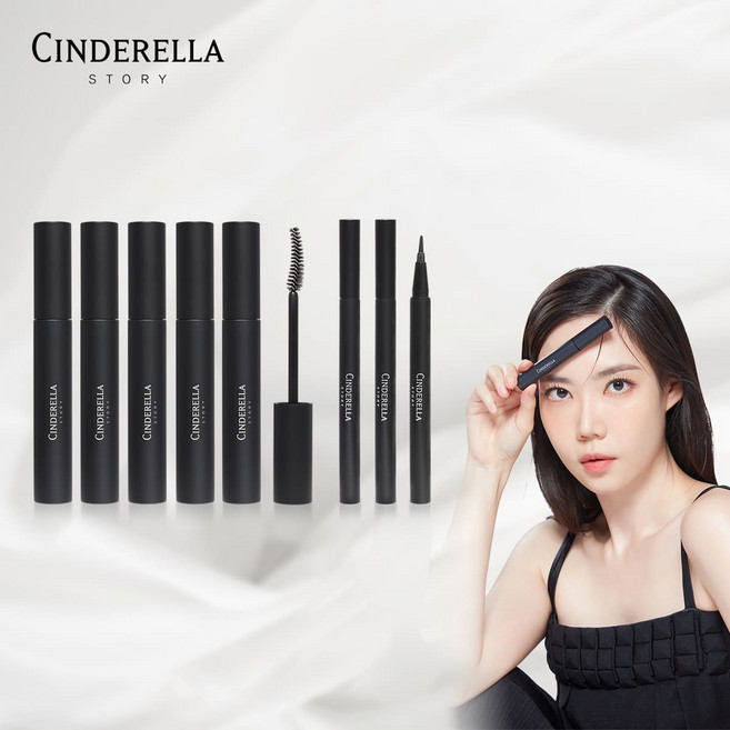 [모바일] 신데렐라스토리 에어볼륨 마스카라 5개 + 아이라이너 2개, 블랙, 7개
